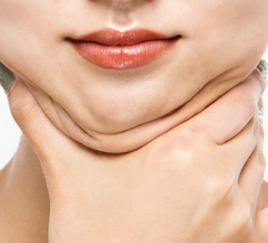 How does a double chin form, and how can it be broken?